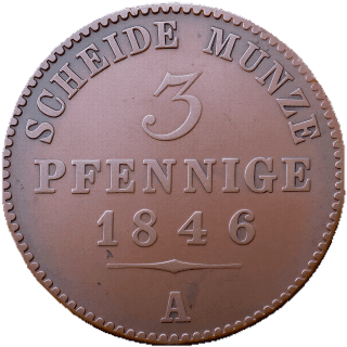 Schwarzburg-Sondershausen Schwarzburg-Sondershausen 3 pfennig, 1846-1870 coin 2