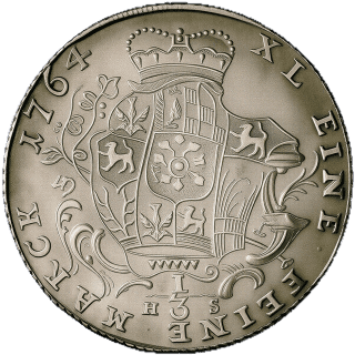 Schwarzburg-Sondershausen Schwarzburg-Sondershausen ⅓ thaler, 1763-1764 coin 2