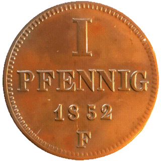 Saxe-Altenburg Saxe-Altenburg 1 pfennig, 1852 coin 2