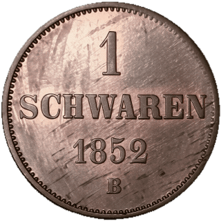 Oldenburg Oldenburg 1 schwaren, 1852 coin 2
